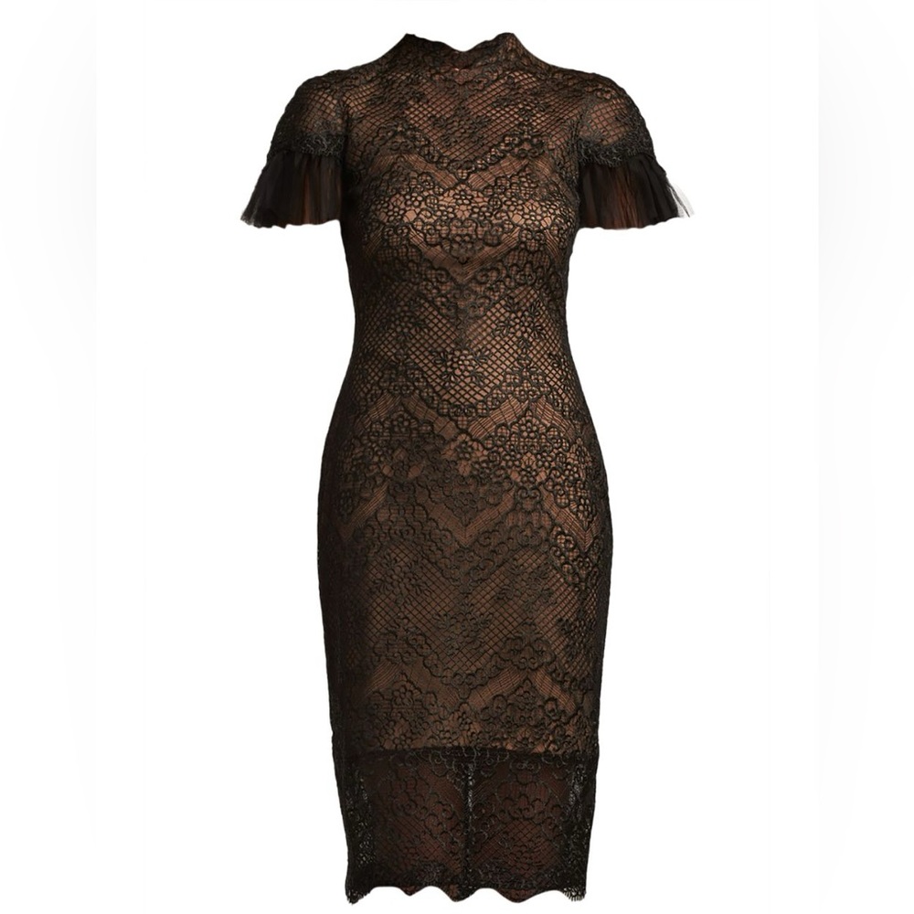 Boone Embroidered Tulle Illusion Dress Size 14